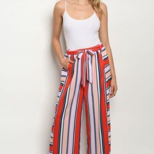Red - Stripped pants​​​